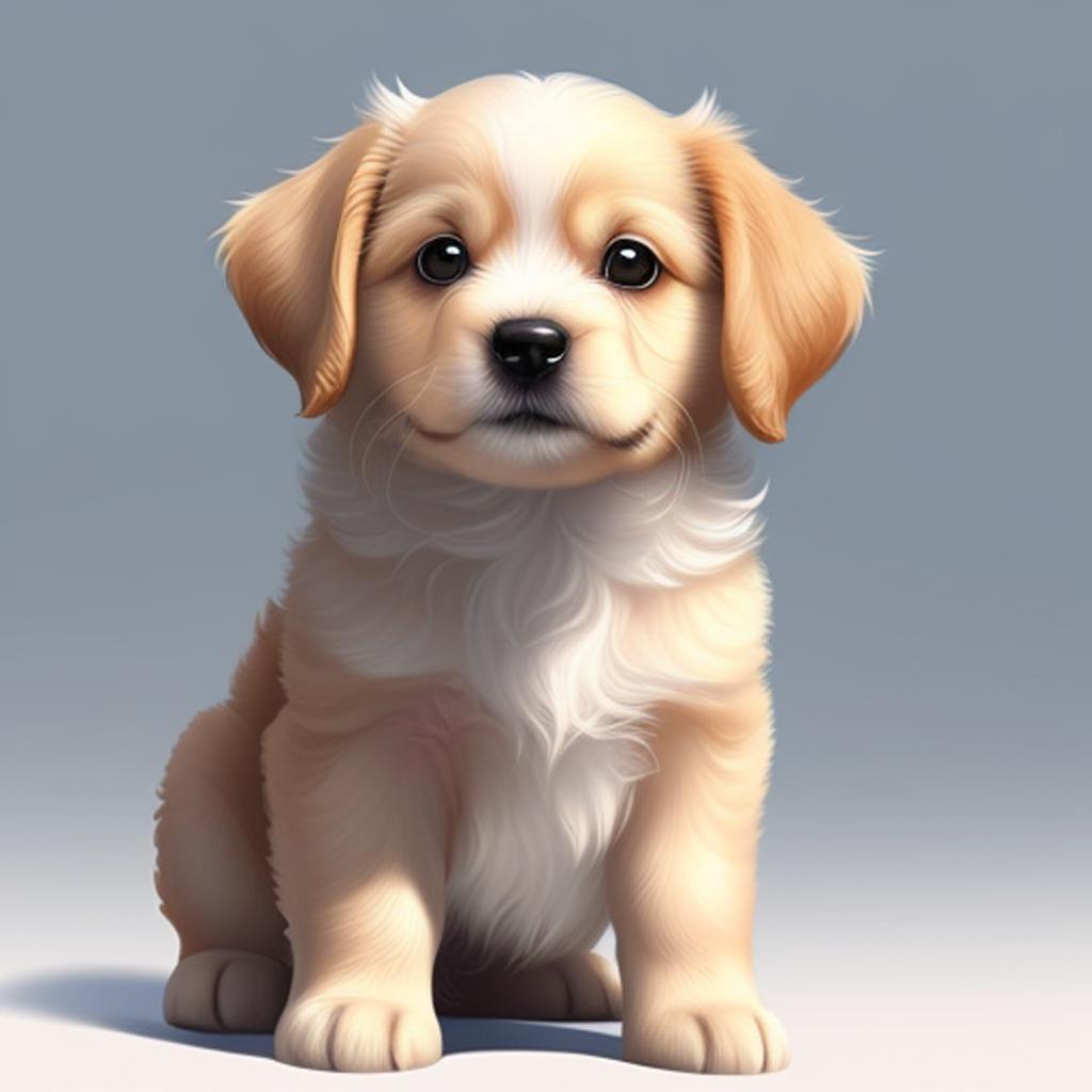 Cute puppy white background by @ai_generated