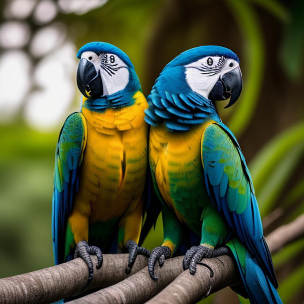 Two parrots Nature photography, by @ai_generated