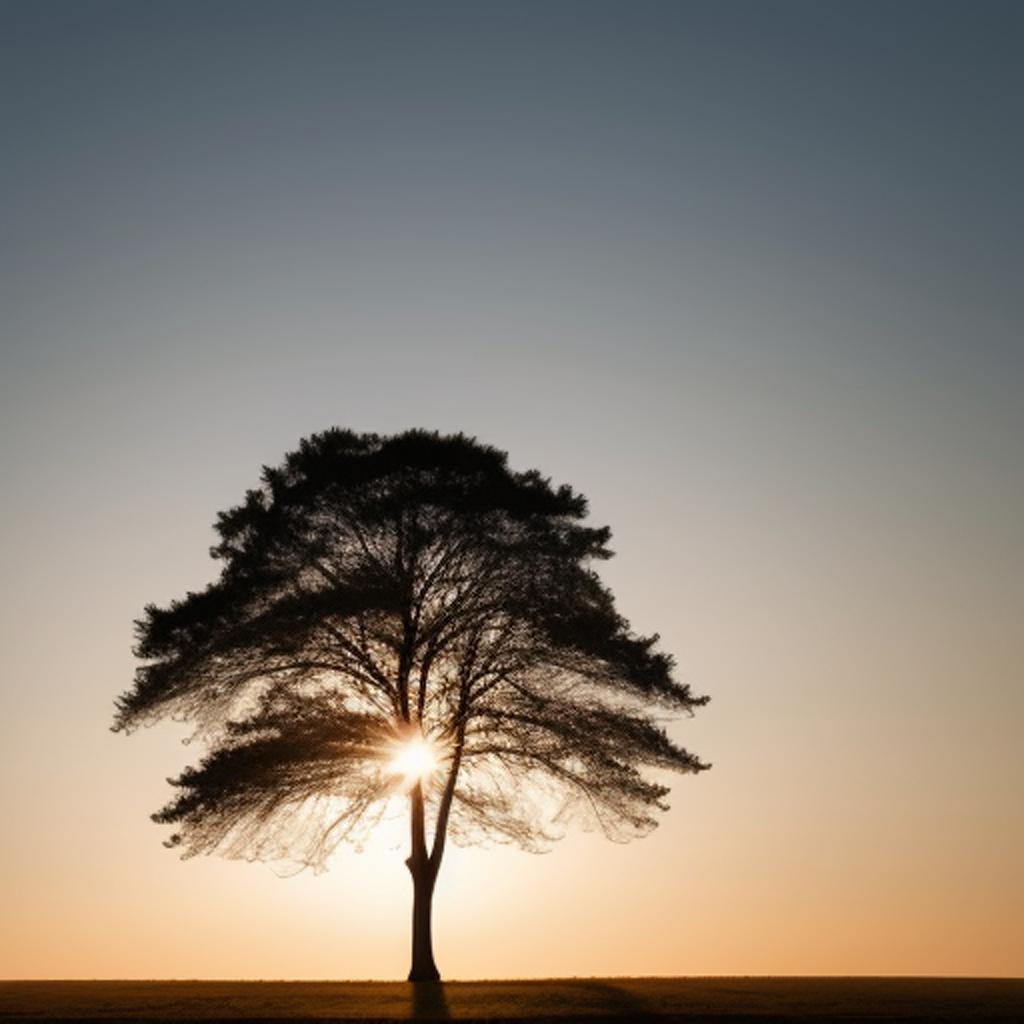 “Tree silhouette, natural lighting, by @ai_generated