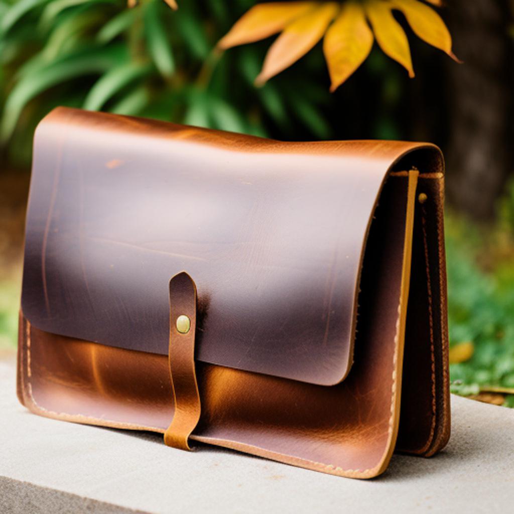 Handmade leather bags, purses, by @ai_generated