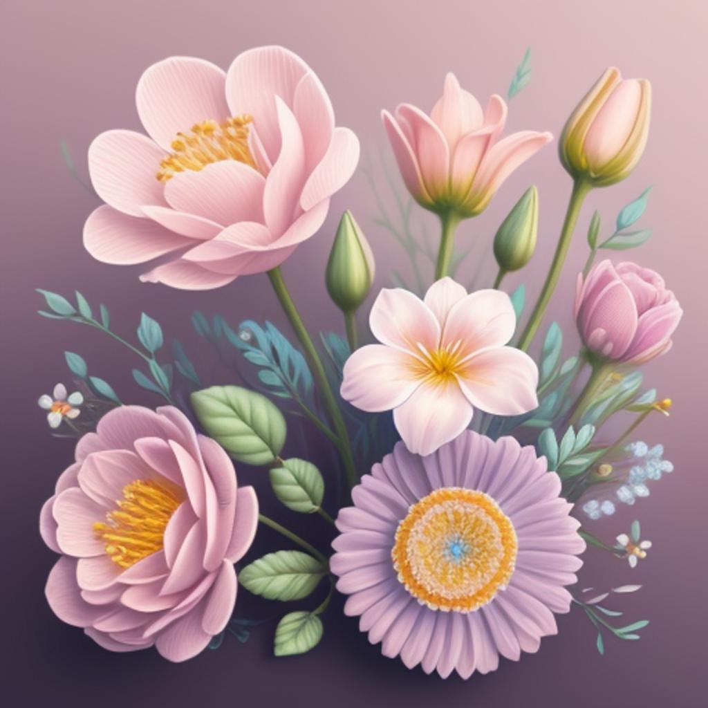 Delicate flowers in pastel by @ai_generated