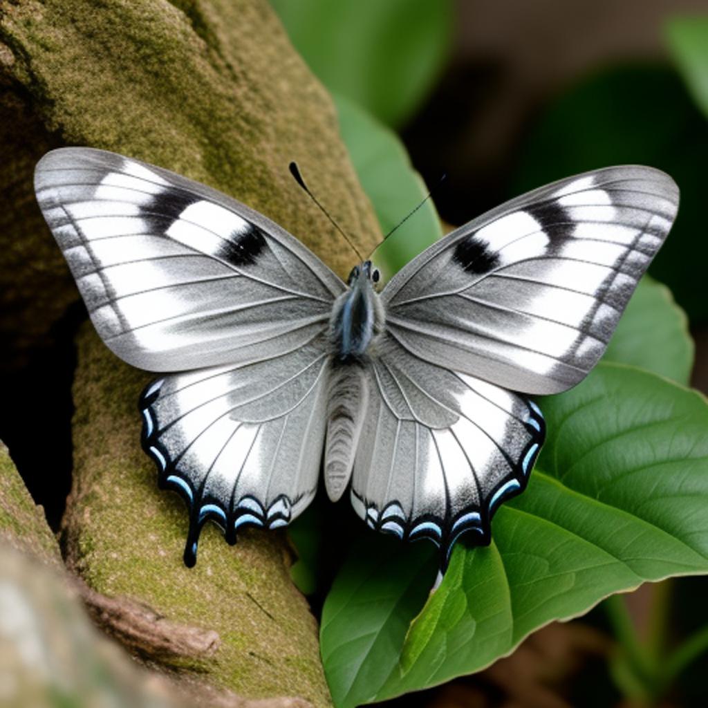 Sbarkil gray butterfly by by @ai_generated