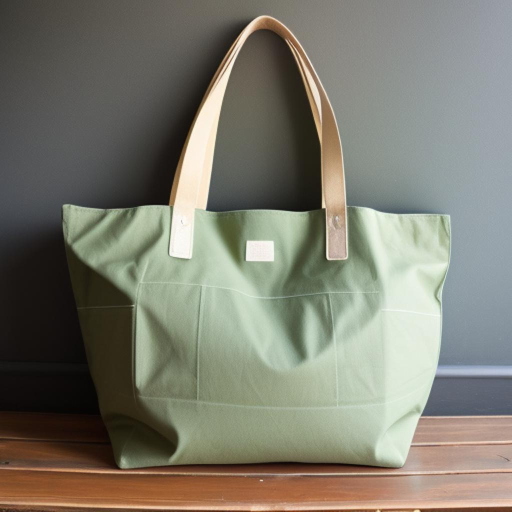 Large green tote bag by @ai_generated