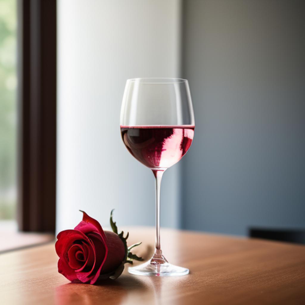 Rose wine and glass by @ai_generated