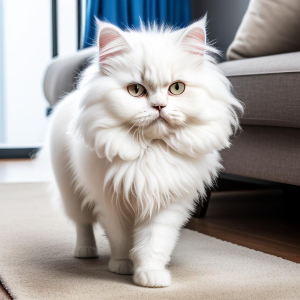 A fluffy white persian by @ai_generated