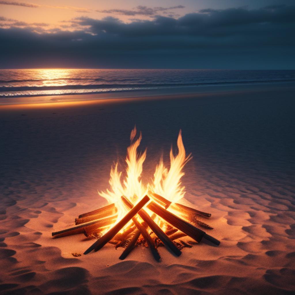 Beach Bonfire party for by @ai_generated