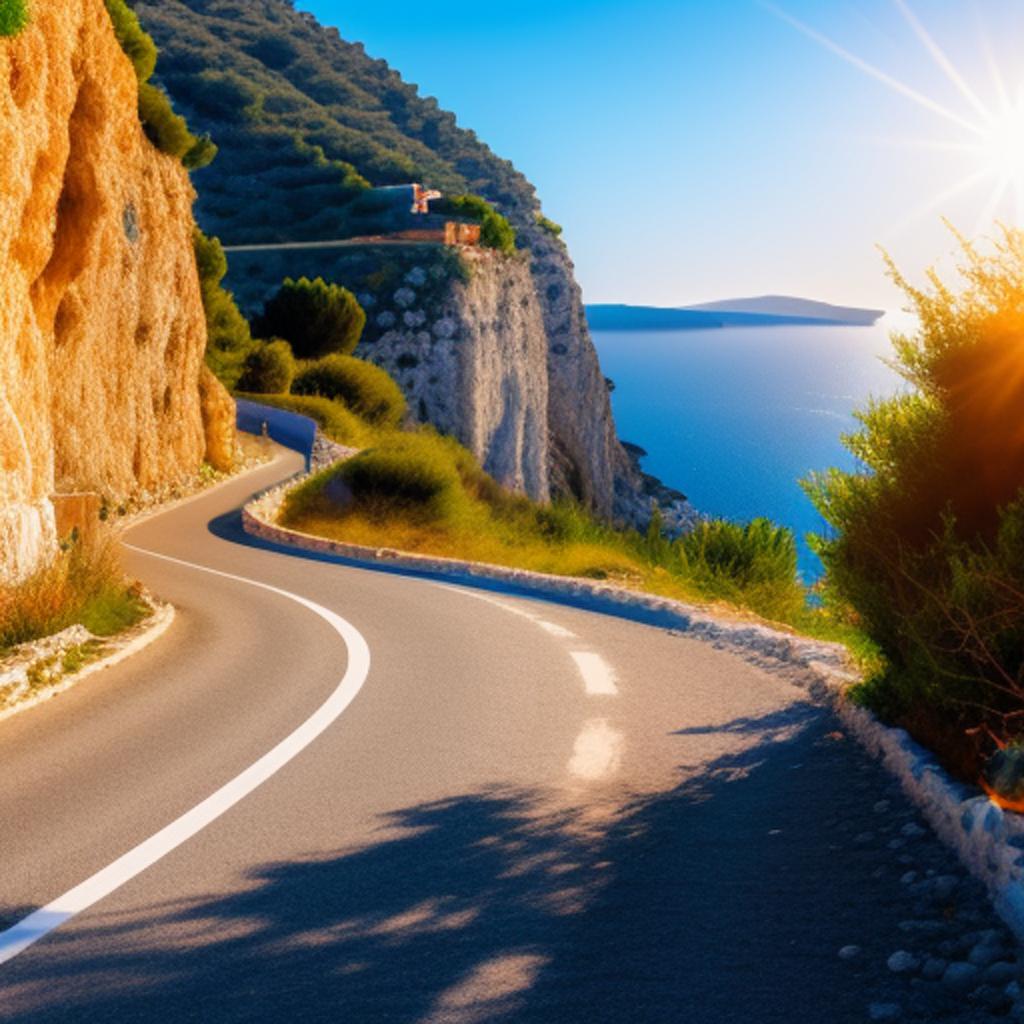 Scenic road in Greece by @ai_generated