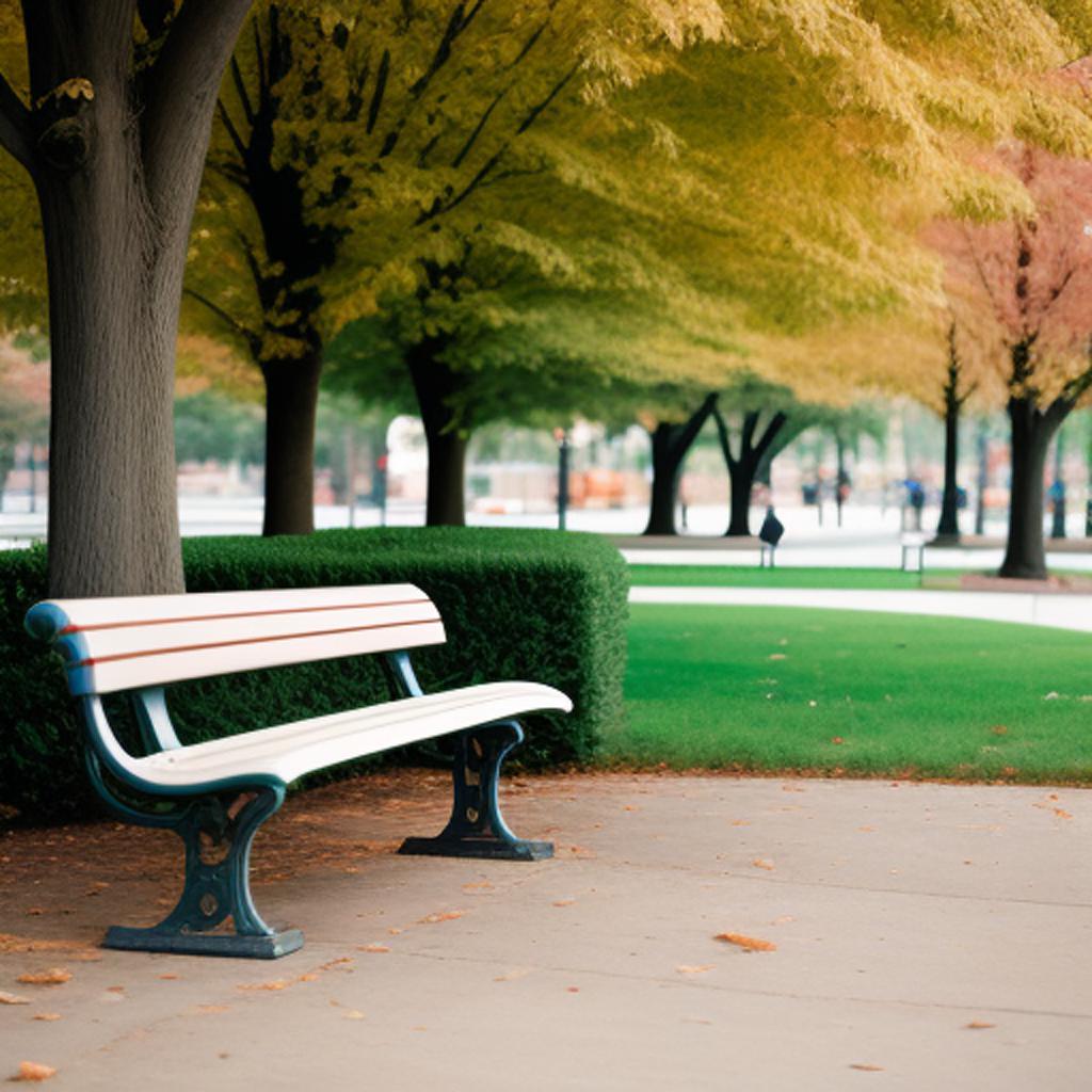 Background, Park bench by by @ai_generated