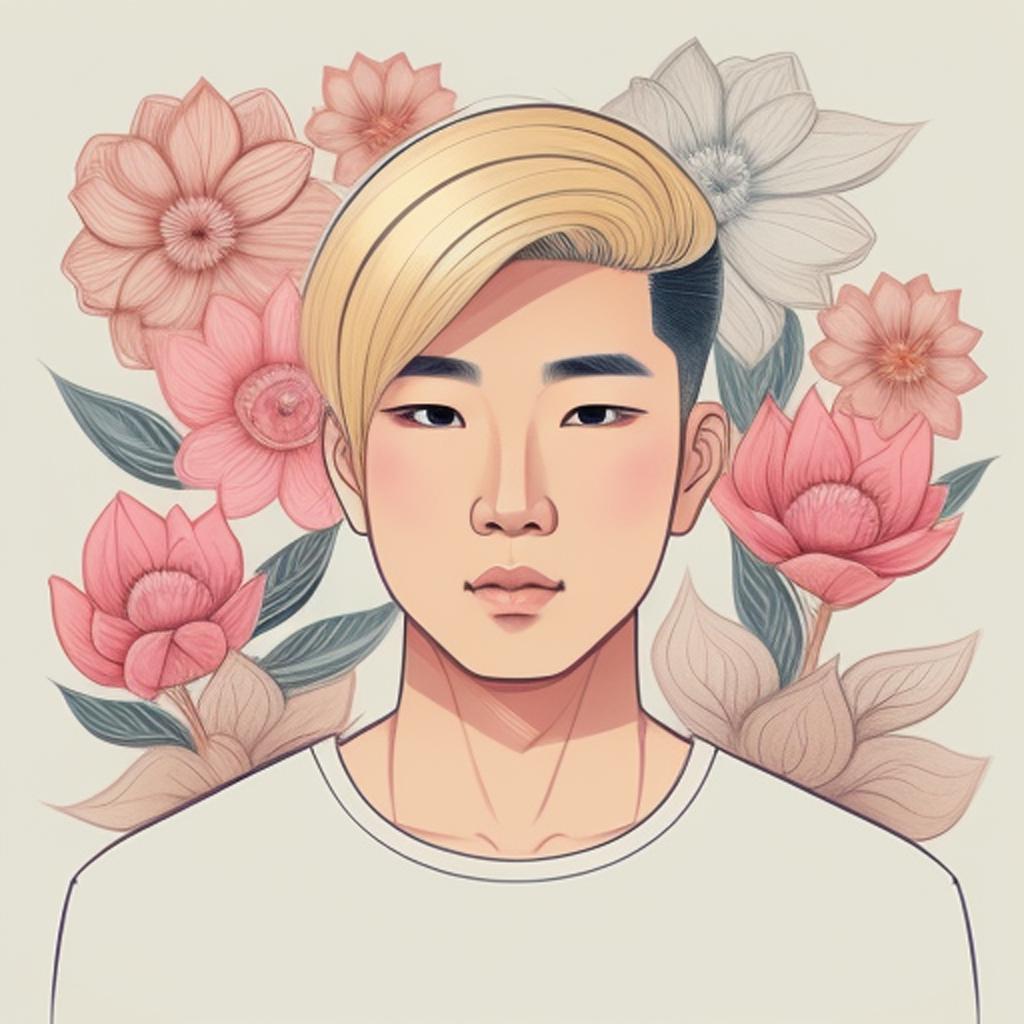 Background, handsome asian man by @ai_generated