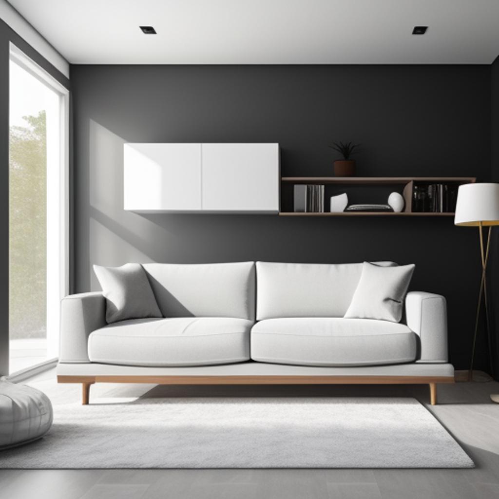 Minimalist living room without by @ai_generated