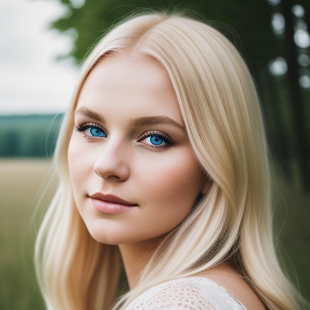 Estonian blonde girl Portrait by @ai_generated