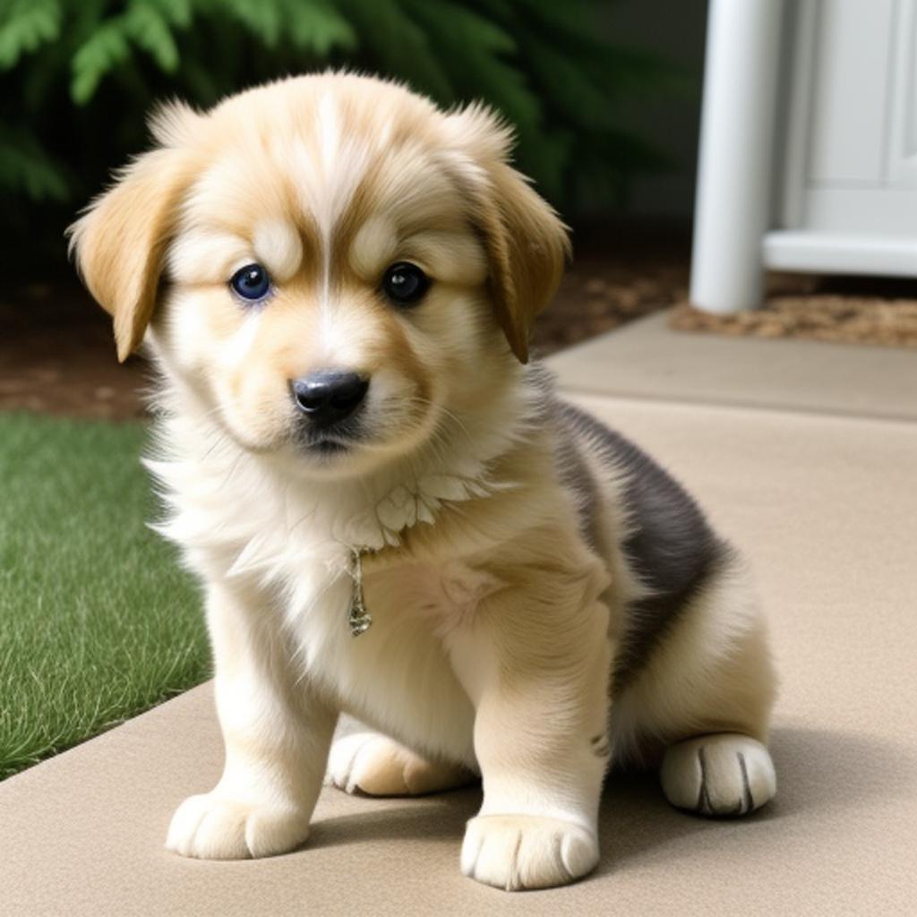 Baby golden retriever x by @ai_generated