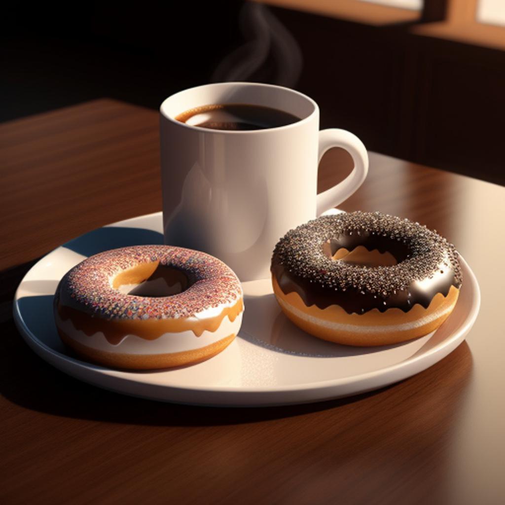 Coffee and donuts by by @ai_generated