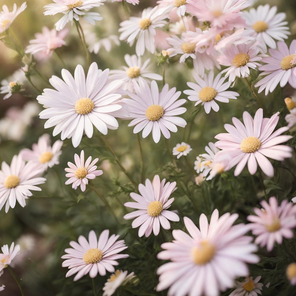 “Petite daisies, pastel hues, by @ai_generated