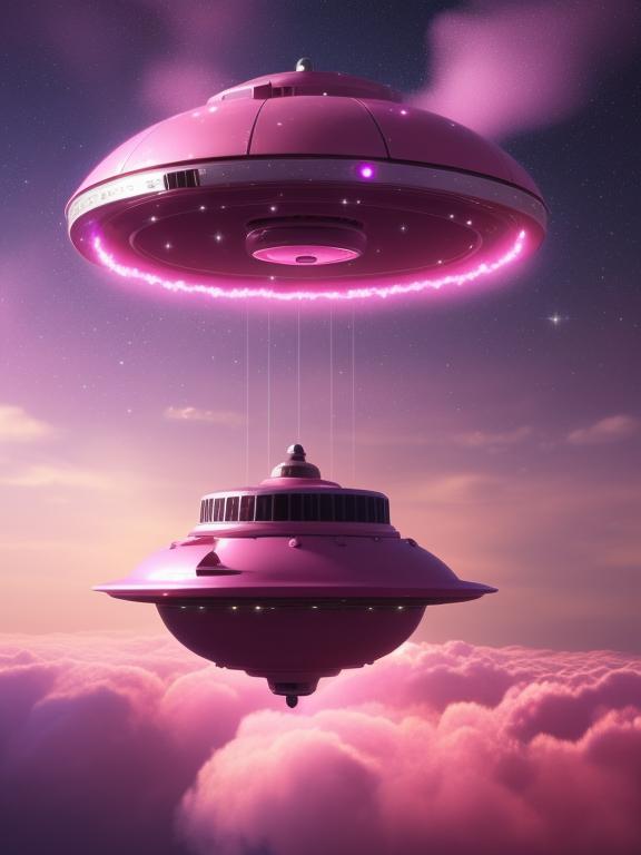 A tiny pink ufo by @ai_generated