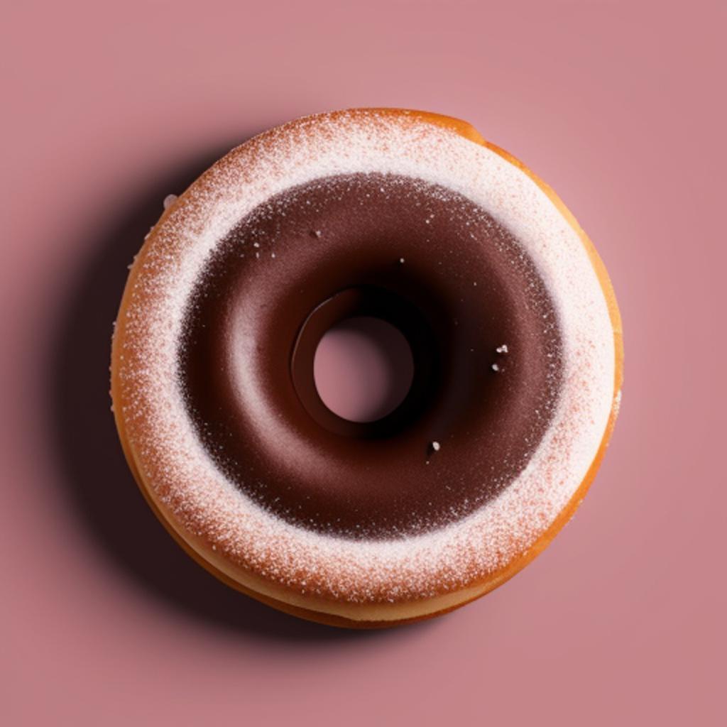 Donut vainilla con frosting by @ai_generated