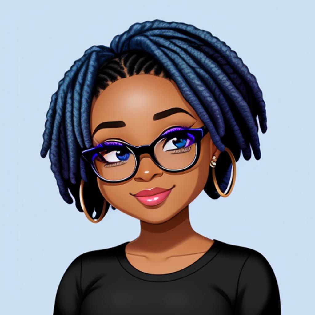 Chibi black girl blue by @ai_generated