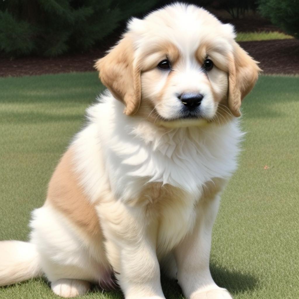 Great Pyrenees with light by @ai_generated