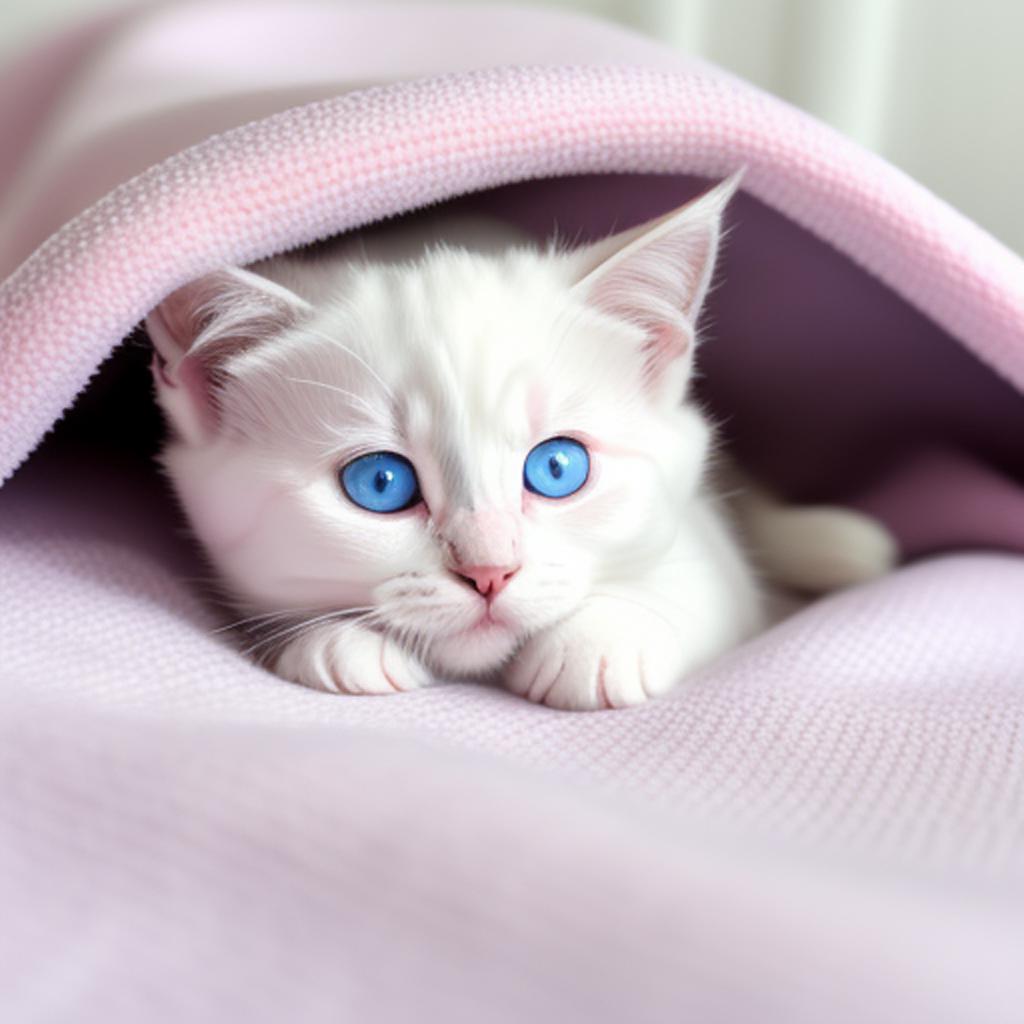 White baby kitten with by @ai_generated