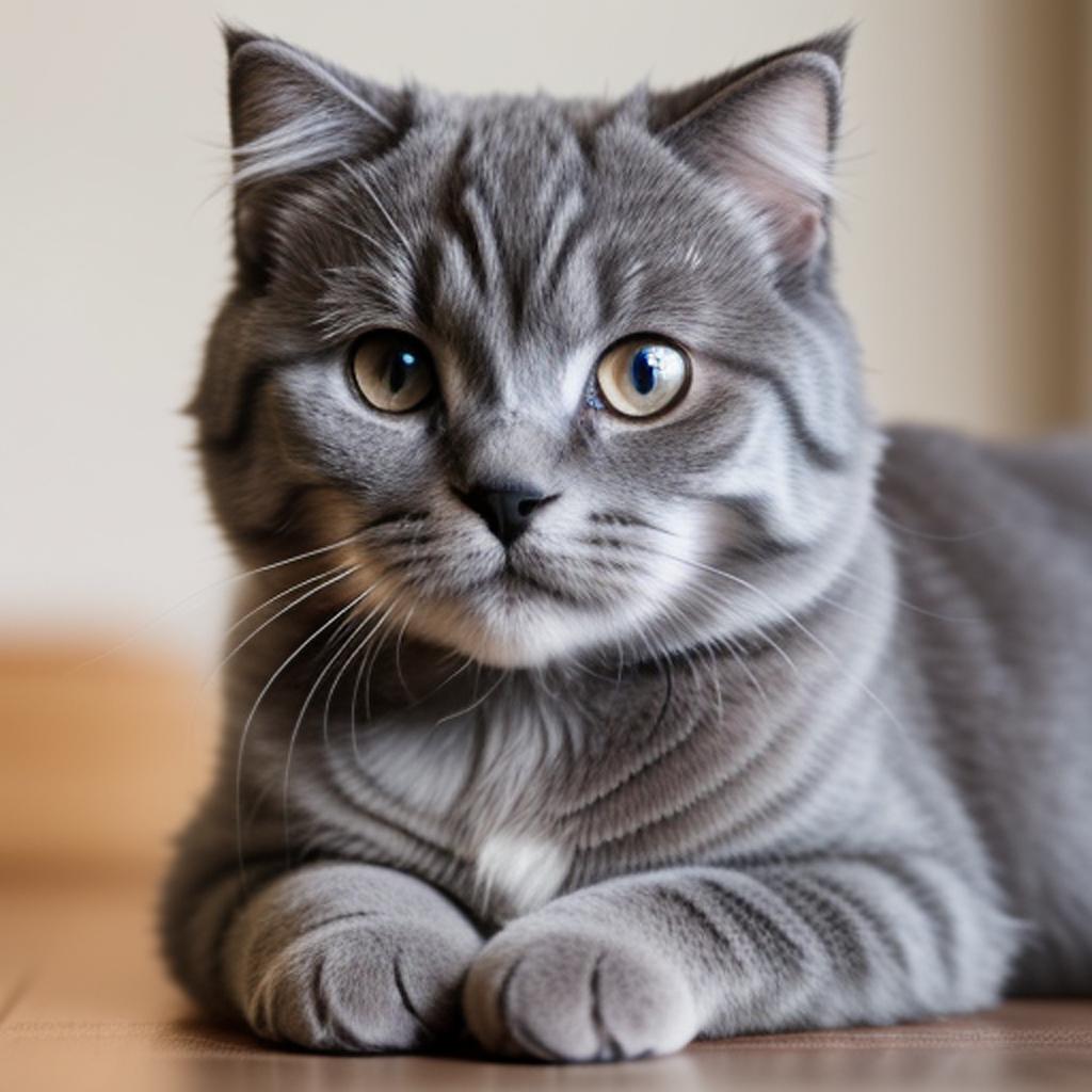 Realistic grey scottish fold by @ai_generated