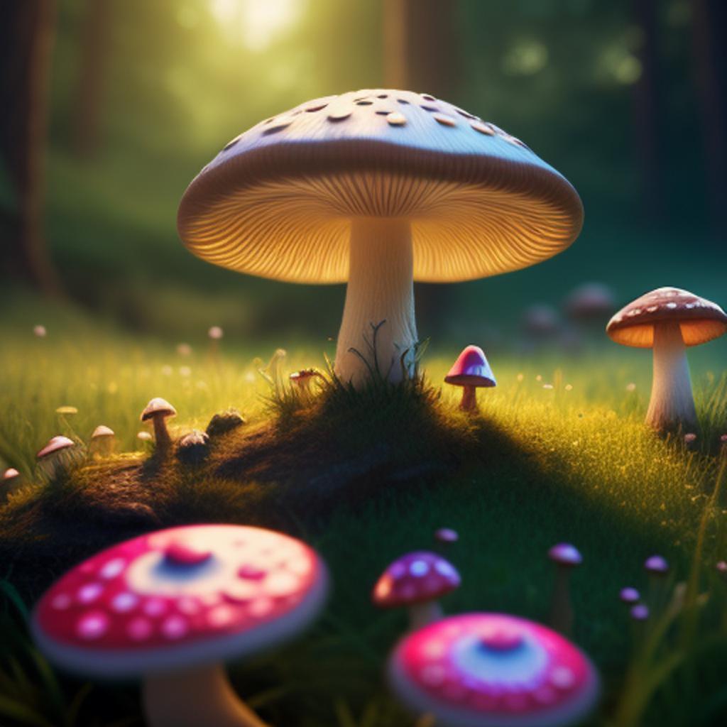 Fairy mushroom meadow by by @ai_generated