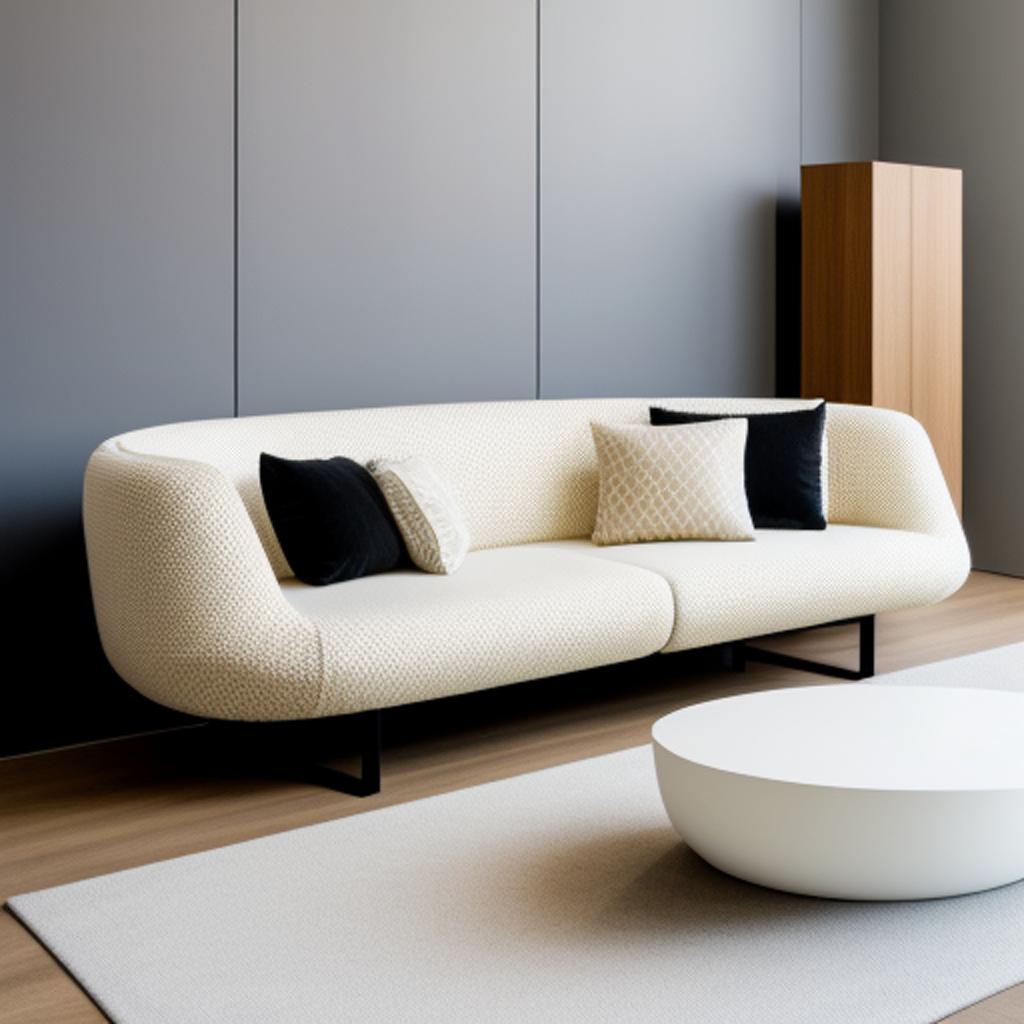 Sofa,wohnlandschaft, 1 sitzer integriert,polyformen,modular,eklektisch,ovale by @ai_generated