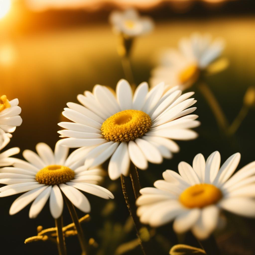 Small white daisies by by @ai_generated