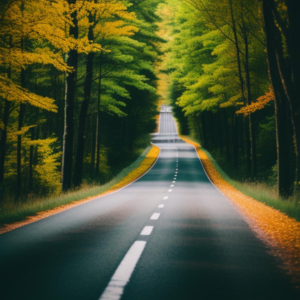 Carretera en un bosque by @ai_generated