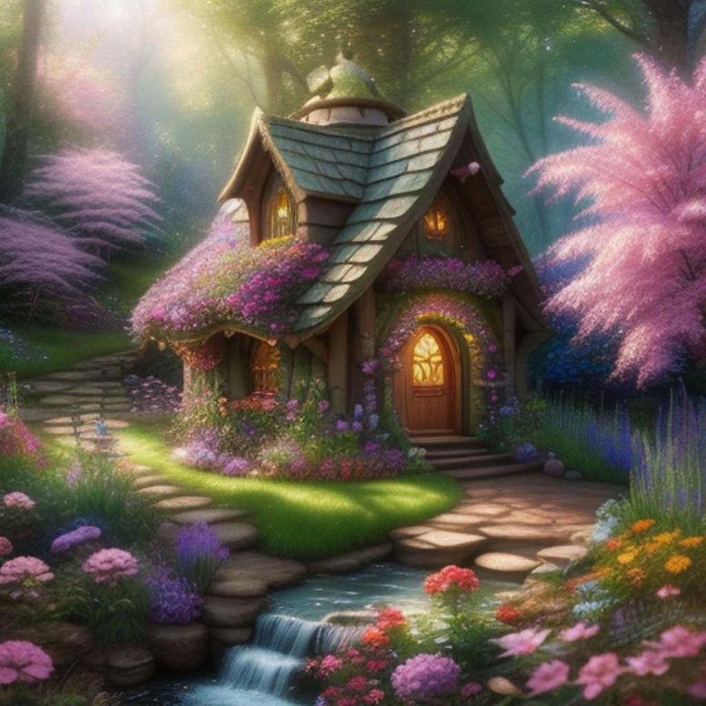 Magical Fairy House. Photo by @ai_generated