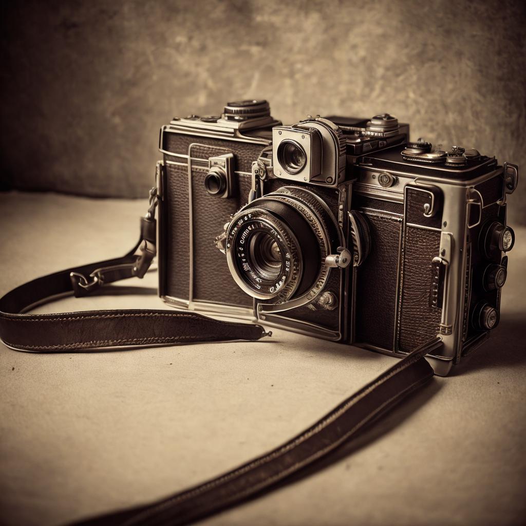 “Vintage camera, worn leather by @ai_generated