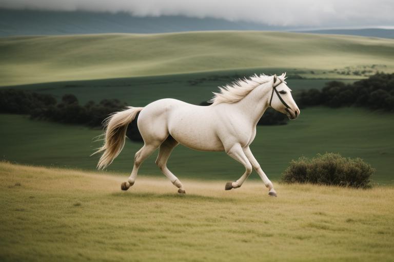 Wild horse running across by @ai_generated