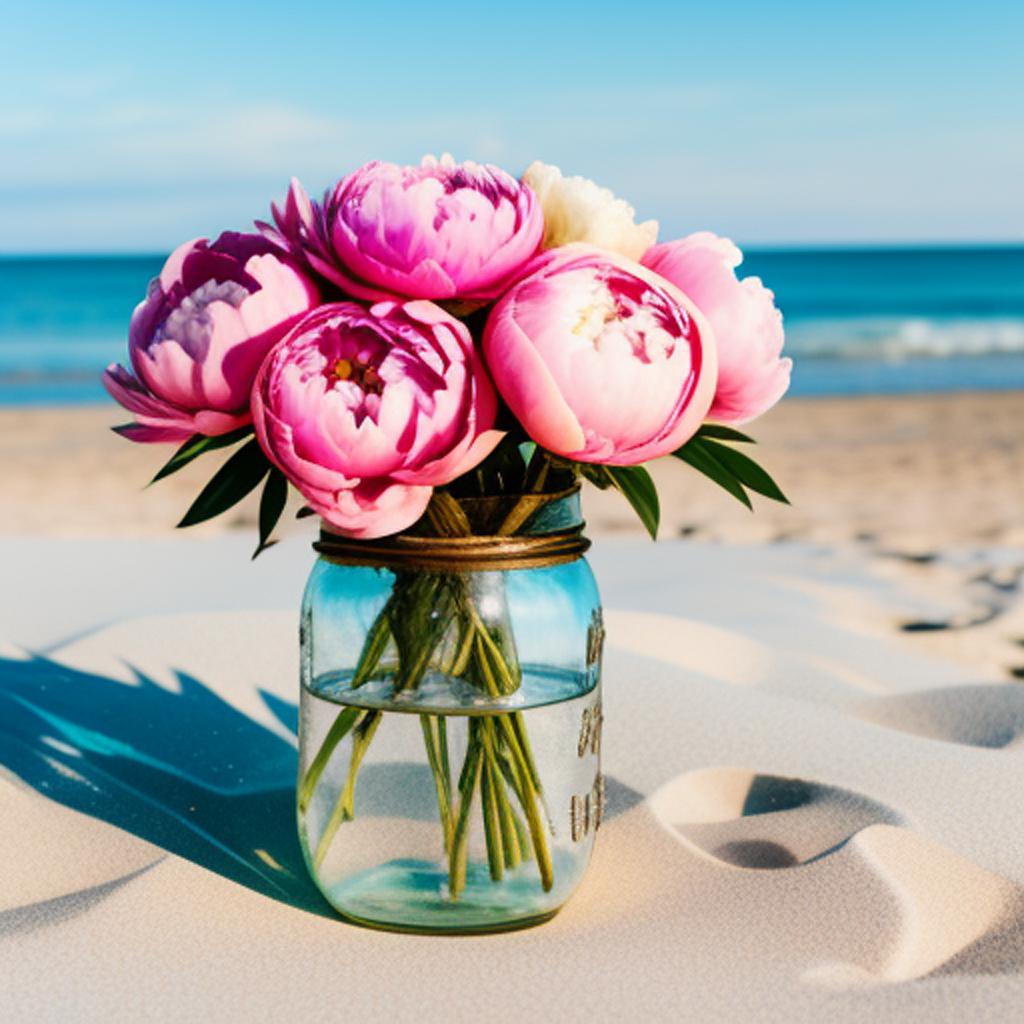 Bouquet of peonies in by @ai_generated