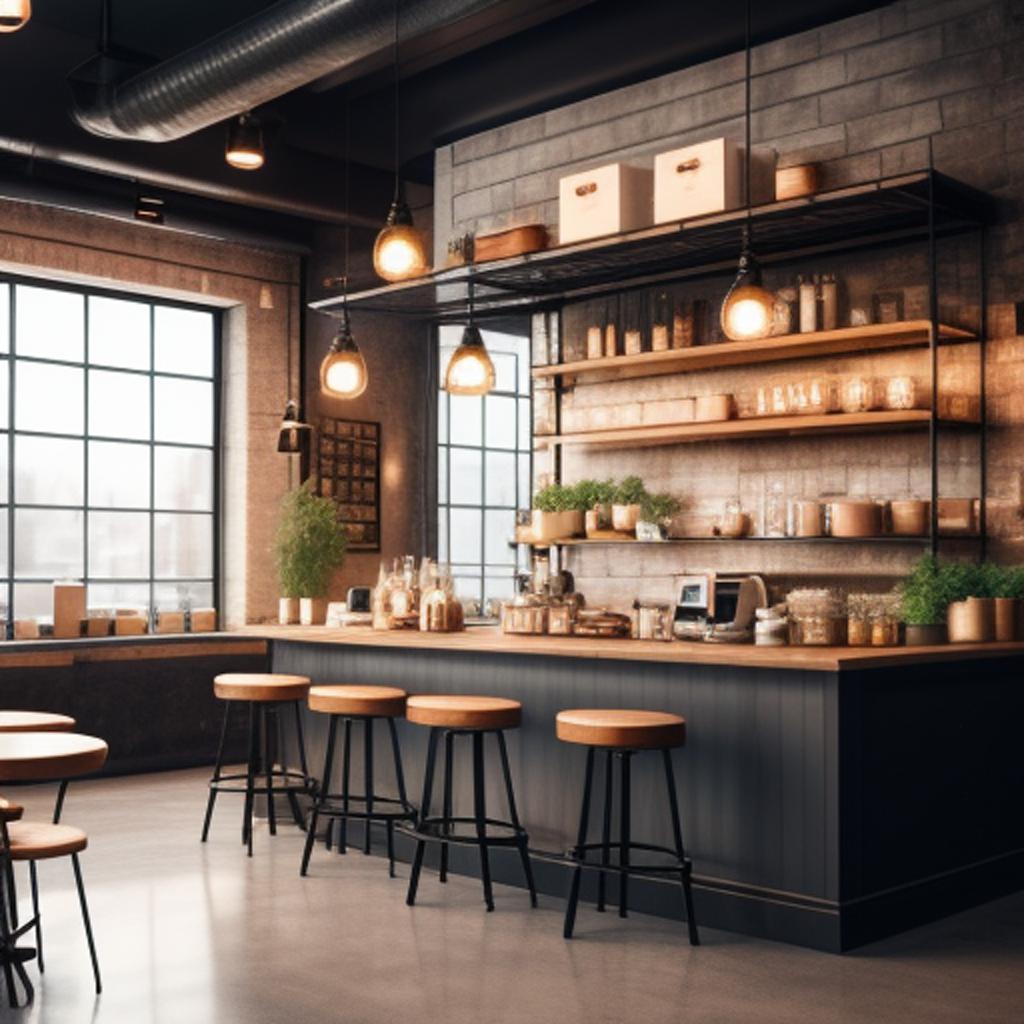 Cafeteria de estilo industrial by @ai_generated