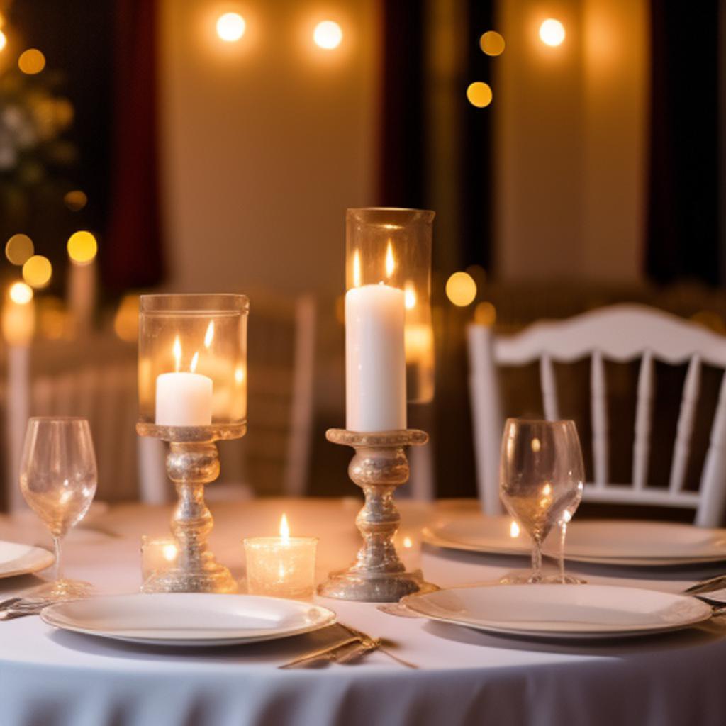 Background, romantic candlelight table by @ai_generated