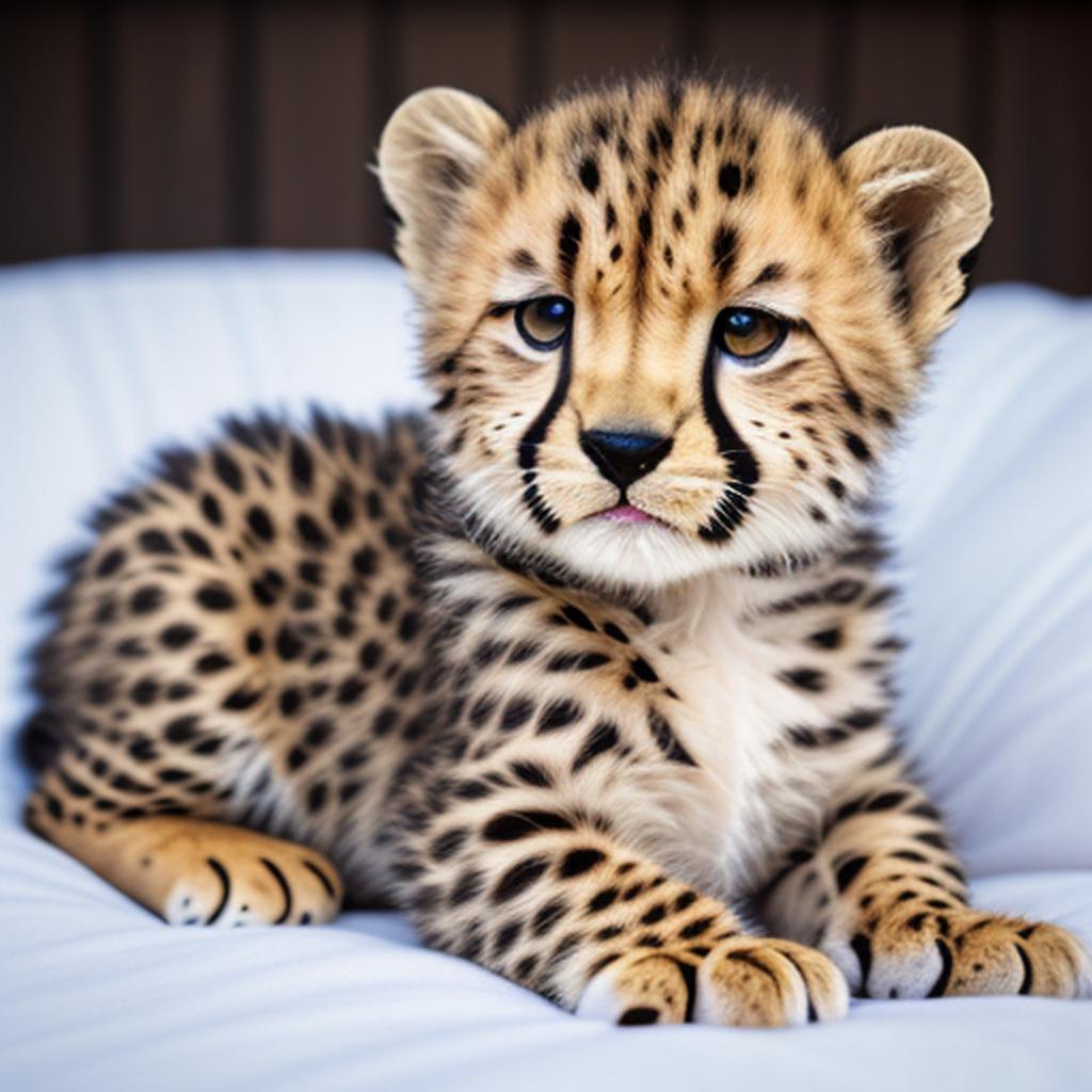 Cute realistic cheetah cub by @ai_generated