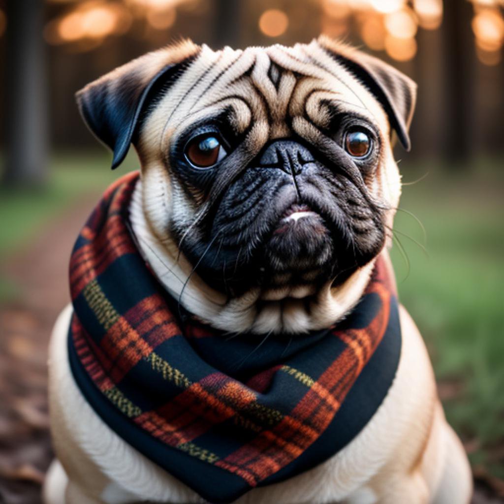 Pug in a brown by @ai_generated