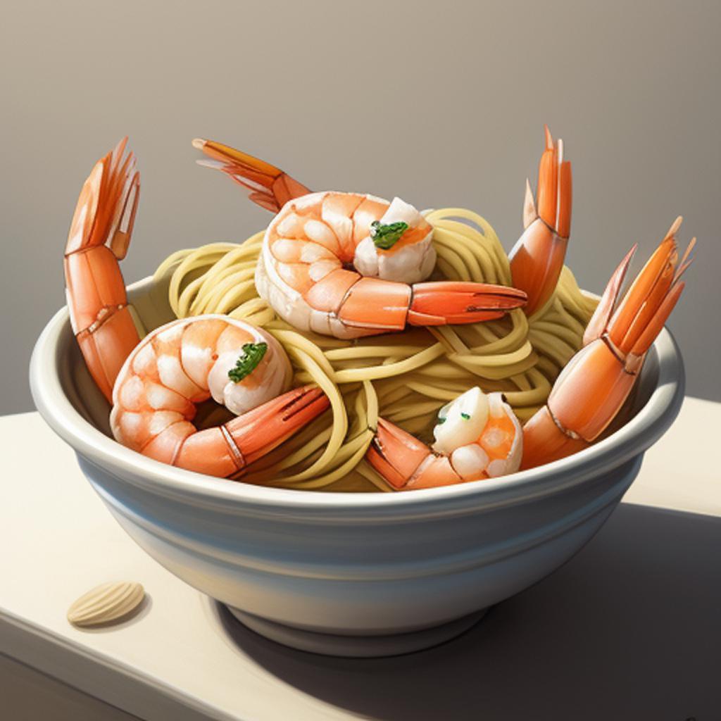 A bowl of shrimp by @ai_generated