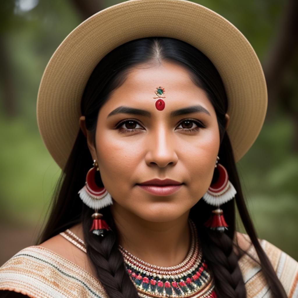 Mujer indigena Portrait photography, by @ai_generated