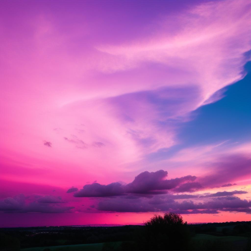 Pink sky with clouds by @ai_generated