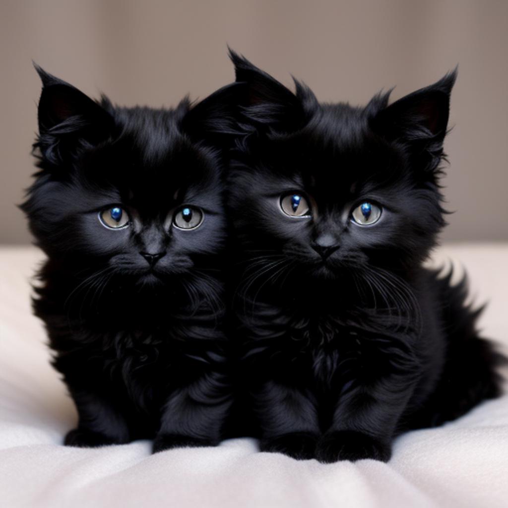 Gatos bebe angora negro by @ai_generated