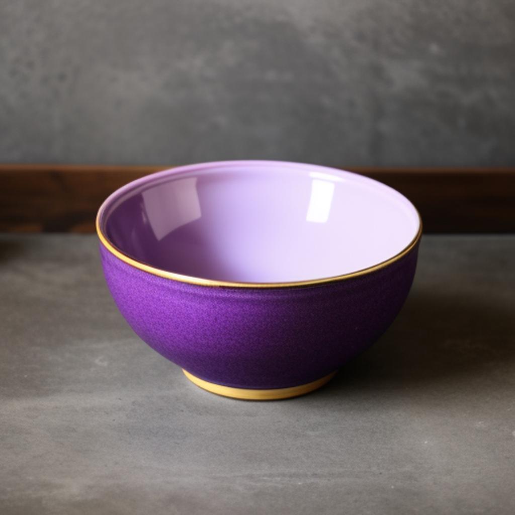 Purple ceramic bowl by by @ai_generated