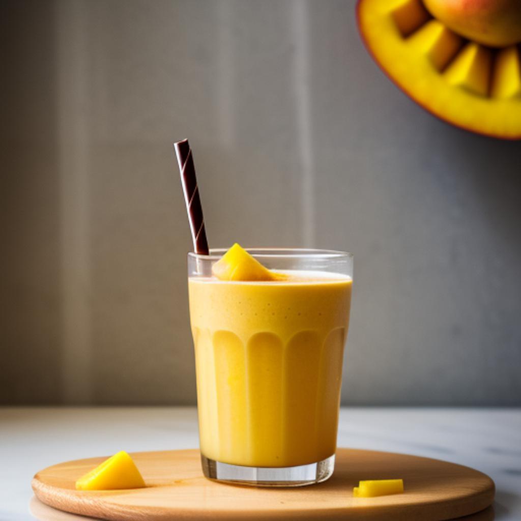 Mango milkshake in a by @ai_generated