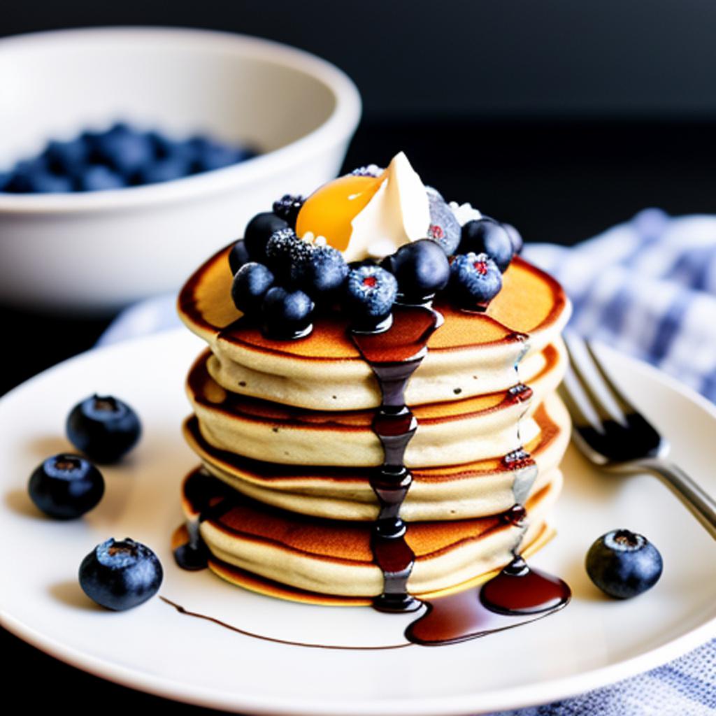 Buckwheat & blueberry pancake by @ai_generated