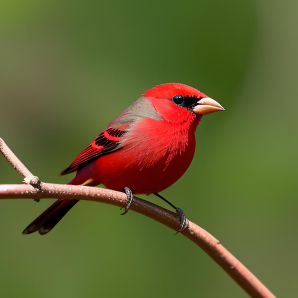 Red bishop bird by by @ai_generated