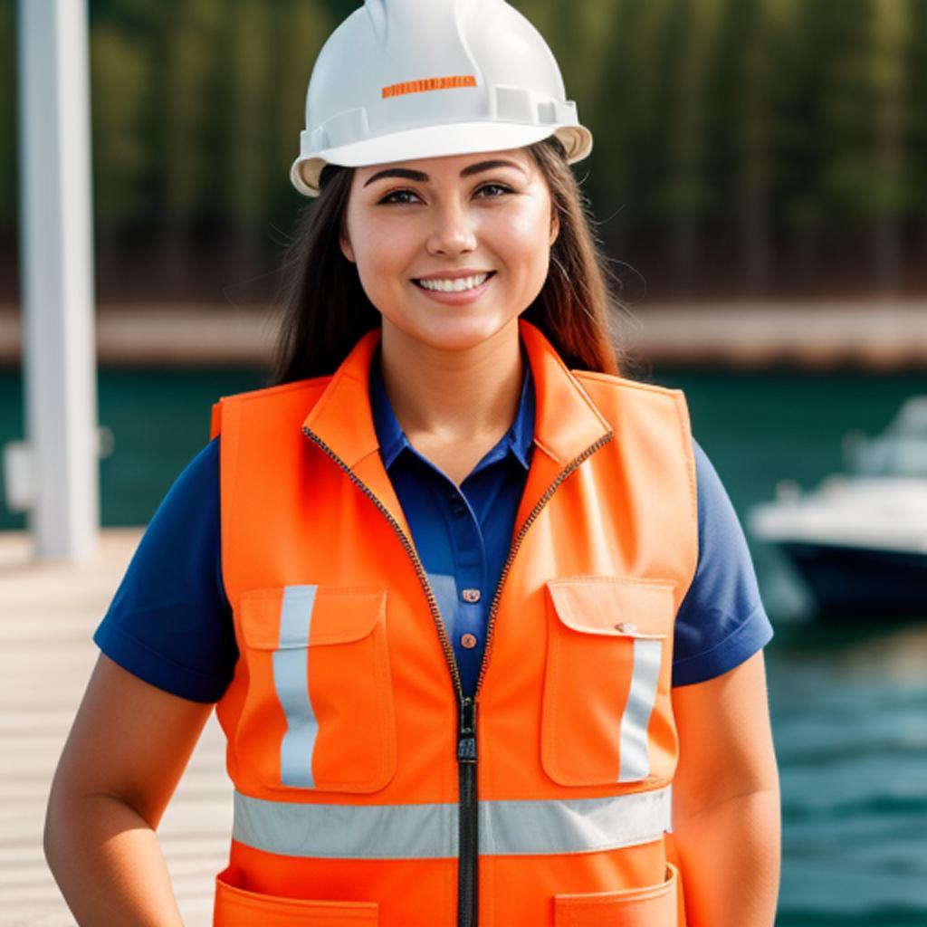 Female maritime worker with by @ai_generated