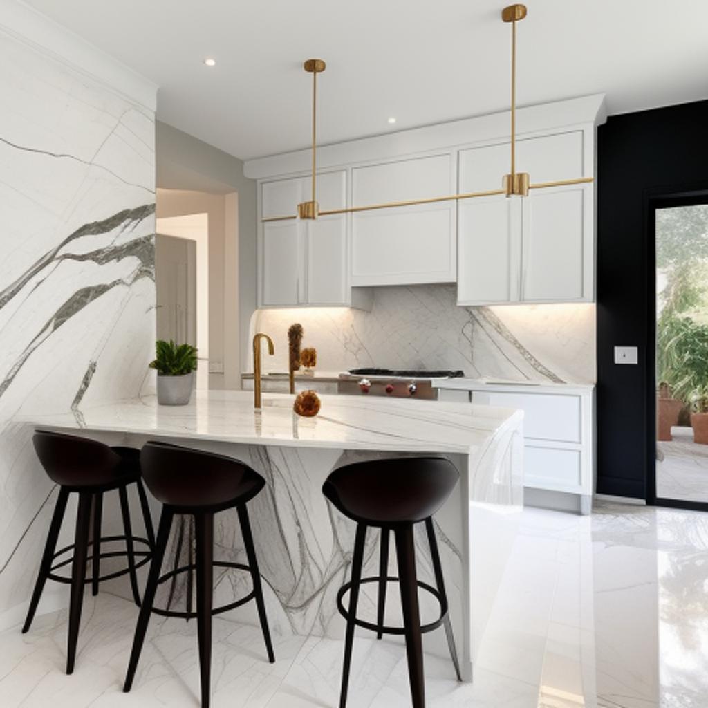 Background, modern marble kitchen by @ai_generated