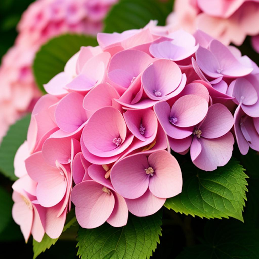 Hydrangea pink by @djhlart by @ai_generated