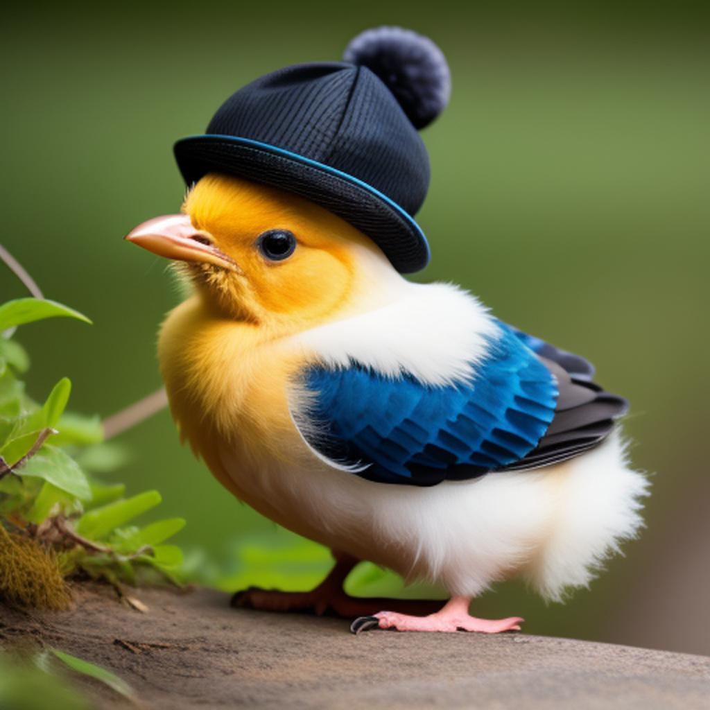 Cute chick wif hat by @ai_generated