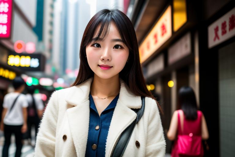 Girl in hongkong city by @ai_generated