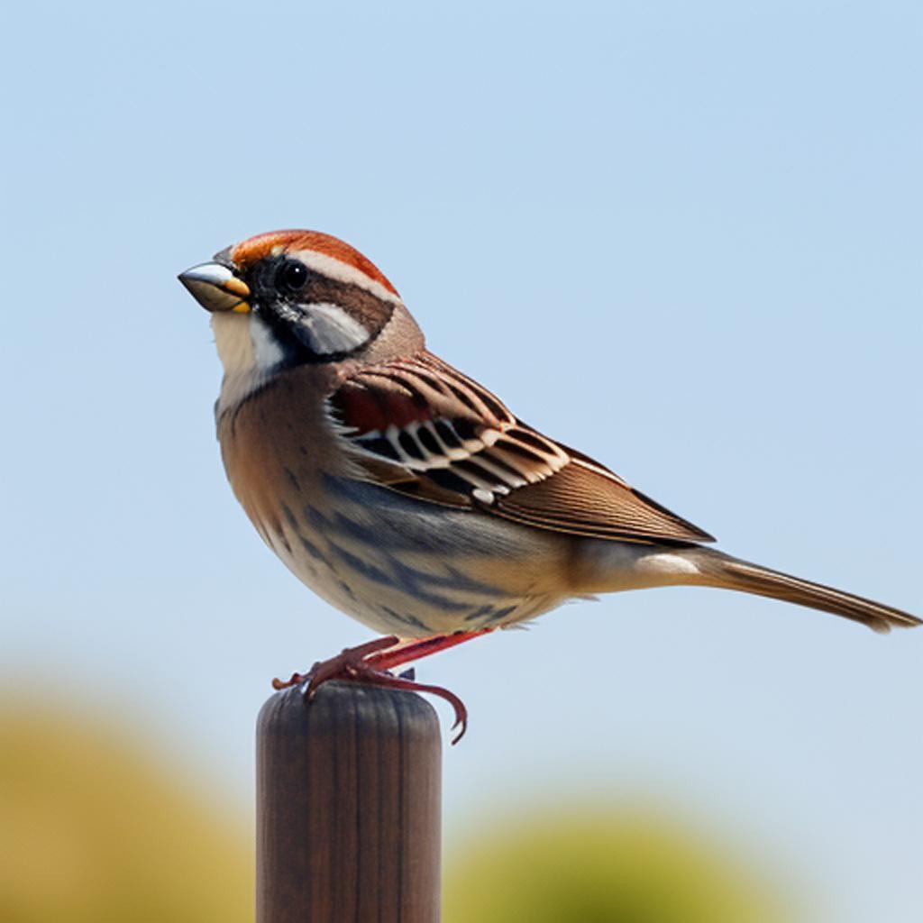 A sparrow spreading its by @ai_generated